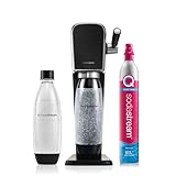 SodaStream Wassersprudler Art mit CO2-Zylinder und 1x 1L spülmaschinenfeste Kunststoff-Flasche, Höhe 44cm, Schwarz, 44