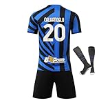 metekoc Inter Calhanoglu 2024/2025 Heim #20 Football Fußball Kinder Trikot Shorts Socken Jugendgrößen (Heim,28)