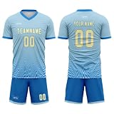 coolcustomize Personalisierbares Fußballtrikot-Set für Herren und Jugendliche – Leichtes Trikot mit Shorts, Atmungsaktive Sportbekleidung für Teams und Training