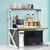 OHMG Mikrowellen Regal,Mikrowellenregal,Stehend Mikrowellenregal für Küche Organizer Mikrowellenständer Küchenregal Arbeitsplatte Bäckerregal,Stufiges Küchenregal, Küchenorg