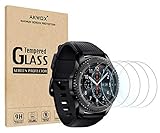 AKWOX 4 Stück Schutzfolie Kompatibel mit Samsung Galaxy Watch 4 Classic 46MM Schutzglas, Samsung Gear S3 Frontier und Classic Displayschutz, 0.33mm 9H Härte Kratzfest Schutzglas für Smartwatch S