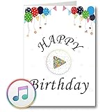 PlayMegram bespielbare Audio-Geburtstagskarte mit USB und 128 MB Speicher, Eigene Sprachnachrichten und Musik, Audio-Grußkarte, Glückwunschkarte, Geburtstagsgrußkarte, Kreative Geschenk