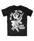 No Gun No Fun T-Shirt, Farbe: Schwarz, Größe: XXXL