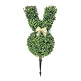 Künstlicher Osterhasen-Formschnitt – Kunstpflanzen, Formschnitt-Hasenbäume, Osterhase, Buchsbaum, Formschnittbäume, Buchsbaum-Büschpflanzen für Ostern, Tierfiguren für saisonale I