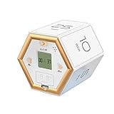 kyaoayo Magnetischer Timer, Countdown Countup Timer mit LED Visueller Digitaler, Sechseckiger Flip-Timer mit Stumm und Alarmfunktion, Geeignet für das Lern, Arbeit, Küche Kochen, Yoga (Weiß)