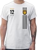 T-Shirt Herren - 2026 Fussball WM Fanartikel - Deutschland Germany Trikot Style - XL - Weiß - deutschlandshirt em Shirt 2024 personalisierbar personalisierbare fußball deutschlandtrik