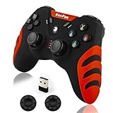 VooFun Controller PC, Wireless PS3 Controller Gamepad PC mit Dual-Vibration, Gaming Controller für PC Windows 7/8/10/11, PS3, Steam, Android Smart TV, TV Box, Raspberry Pi (Rot)