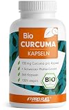 Bio Curcuma Kapseln 365x mit 700 mg Curcuma aus kontrolliert biologischem Anbau - optimal hochdosiert mit 35 mg Curcumin pro Kapsel - mit Schwarzem Pfeffer-Extrakt - Vorrat für 1 J