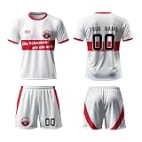 Stuttgart Fußball Trikot Kinder Set,Stuttgart Personalisierte Trikot Set mit Eigenem Namen & Nummer,Team -Logo, Fußball Geburtstag Geschenk für Kinder,Herren,Jungen, Atmungsak