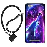 Sunrive Hülle Kompatibel mit ZTE Blade A612/A610 Case,matt Handyhülle Schutzhülle Etui Karikatur Muster TPU Backcover (Wolf,Mond,Sterne) +1x Universale Handykette MEHRWEG