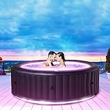 Miweba MSpa aufblasbarer Whirlpool mit Premium LED Beleuchtung - Outdoor Pool Aurora | Rund ⌀ 204.0 cm - 6 Personen Spa aufblasbar - Ozon & UV-C Reinigung - Bis 1429 L - Bis 40°C (6 Personen)