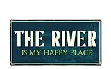2621HS The River is My Happy Place, 12,7 x 25,4 cm, Aluminiumschild zum Aufhäng