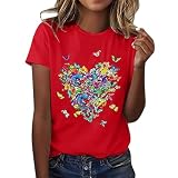 Oberteil Silvester Damen,Konfetti im Herzen Fasching Karneval Konfetti Kostüm Outfit T-Shirt Damenkostüme Shirt Damen Rot S