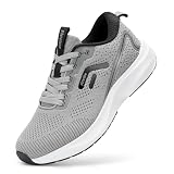 FitVille Laufschuhe Herren Extra Weite Sportschuhe Atmungsaktiv Turnschuhe Outdoor Joggingschuhe Freizeit Straßenlaufschuhe rutschfest Turnschuhe,Grau,43 EU,W
