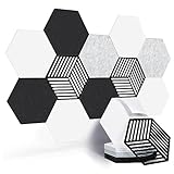 Yrendenge Hexagon Akustikplatten, 12 Stück Akustikplatten Selbstklebend Schalldichte Akustikpaneele, Hoher Dichte Schalldämmung Wand Panel Schallabsorber Wand für Decken Tonstudio Wanddek