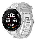 FiiMoo 22mm Ersatzarmband Kompatibel mit Garmin Venu 3/Venu 2/Forerunner 570 47mm/Forerunner 970/Forerunner 255/265 Ersatz Silikon Sport Armbänder, Verstellbare Armband, Ersatz Uhrenarmband - Weiß