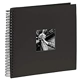 Hama Fotoalbum Jumbo 36x32 cm (Spiral-Album mit 50 schwarzen Seiten, Fotobuch mit Pergamin-Trennblättern, Album zum Einkleben und Selbstgestalten) schw