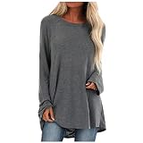 glitzerpullover Damen leinentunika Sommer Shirt Kurzarm ausgefallene Tshirts Bluse 3/4 arm RIPP Tshirt Frauen leinen Slim fit Oberteil t-Shirt Langarm Silvester top