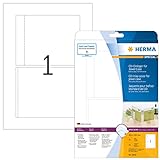 HERMA 5036 CD DVD Einleger für Jewel Case Hüllen perforiert, 25 Blatt, 151 x 118 mm, 1 Stück pro A4 Bogen, 25 Papier-Cover, bedruckbar, matt, blanko Inlays aus Karton, weiß