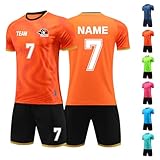 LAIFU Personalisierbare Fußballtrikots für Personalisierte Trikots mit Namen, Atmungsaktive Fußballtrik