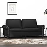LAPOOH 2-Sitzer-Sofa Schwarz 140 cm Kunstleder, Loungesofa, Sofas & Couches, Relaxsofa, Couch für Wohnzimmer, Couch Mit Schlaffunktion - 359504