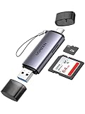 UGREEN SD Kartenleser USB 3.0 USB C Dual Stecker Kartenlesegerät SD Card Reader USB Speicherkartenleser Sd Karten Adapter Kompatibel mit iPhone 17 Serie/Android/Windows/macOS usw (Grau)