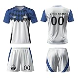 Generisch HSV 25/26 Heimtrikot,Hamburg Personalisierte Trikot Set mit Eigenem Namen & Nummer,HSV Fußball Geschenk Trikot für Kinder,Herren,Jungen,100% Polyester, Atmungsak