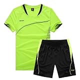 Cozozn Fußball Trikots Sport Set Shorts und T-Shirt-Set Jungen Fussball Trikot Trainingsanzug Kinder Fußballtrikots, 6-7 Jahre, Grün(Etikett: 22)
