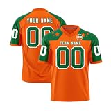 Personalisiert American Football Spieltrikots mit Name Nummer Personalisierte Trikot T-Shirt für Kinder Erwachsene Junge Mädchen Herren Damen Personalisiert American Football Trik