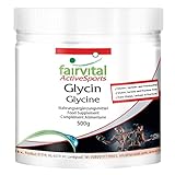 Fairvital | Glycin Pulver - VEGAN - 500g - Aminosäure - 100% reines Glycin-Pulver ohne Z