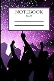 NOTEBOOK: Party Crowd On Purple Star, Dance Themed Composition Notebook | MATE Notebook | Wide Ruled Lined School Journal | 120 pages | 6' × 9' | Kids, Teens, College Students,