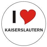 INDIGOS UG Aufkleber - Sticker - Autoaufkleber - I Love Kaiserslautern - 8 cm Durchmesser rund - JDM - Die Cut - OEM - Auto - Heckscheibe - aussenkleb