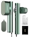 Reise Dampfglätter mit weltweiter Spannung 100-240V Tragbare Steamer für Kleidung, 2-in-1 Reisebügeleisen 1000W Steam iron, schnelles Aufheizen Steamer dampfglätter für Globale Reisen Grü