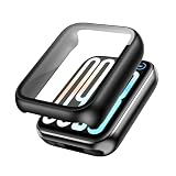 FDHYFGDY Hülle für Xiaomi Smart Band 9 Pro, Rundum PC Schutzhülle mit Displayschutz, Schutzfolie Kompatibel mit Xiaomi Mi Band 9 Pro - Schw