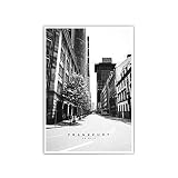 Frankfurt am Main Poster - in Din A4 oder 30x40 cm - Schwarz Weiß Bild - Innenstadt- City Poster fürs Wohnzimmer- Hochwertiges mattes Fotopaper 210 g/m² - ohne B