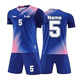 PULASSI Deutschland-Feier-Trikot,Personalisiertes Fussball Trikot Kinder Erwachsene Shirt & Shorts Set mit GRATIS Nummer Name Team Logo Fußball Trik