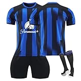 Generisch 23/24 Inter Mailand Hause/Auswärts Fußball Trikots Shorts Socken Set für Kinder/Erwachsene, Inter-Milan Fussball Trikots Trainingsanzug für Jungen H