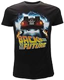 BTTF ZURÜCK IN DIE Zukunft T-Shirt Schwarz Delorean Outatime Offizielles Original Back to The Future (L Large)