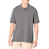 Amazon Essentials Herren Polohemd aus Baumwollpiqué in normaler Passform (erhältlich in Übergrößen), Grau, XL