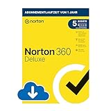 Norton 360 Deluxe 2024 | 5 Geräte | Antivirus | Secure VPN | Passwort-Manager | 1-Jahres-Abonnement | PC/Mac/Android/iOS | Aktivierungscode per E