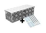 Edelstahlhaus Truckbox D024 + inkl. Montagesatz MON301 Deichselbox, Werkzeugbox, Alu Riffelblech, Alubox, Staukasten, Anhängerkiste - ca. 22 Lite, GmbH