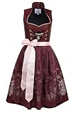 Edelnice Trachtenmode Exklusives Designer Stehkragen Midi Dirndl Stella inkl. Spitzen Dirndlschürze und Charivari Gr. 34-54