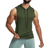 Tops Herren Größe 48 Herren Frühjahr und einfarbig mit Kapuze ärmellos schnell trocknend atmungsaktiv Strumpfhosen Schweiß Basketball Training Sportbekleidung Fitness Top Blumen Tank Top (JN, L)
