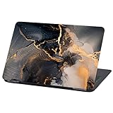 Laptop Folie Cover Abstrakt Klebefolie Notebook Aufkleber Schutzhülle selbstklebend Vinyl Skin Sticker (15 Zoll, LP77 Marmor graublau)