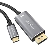 KabelDirekt – USB C auf DisplayPort Adapter Kabel mit bruchfesten Metallsteckern – 2 m (überträgt 4K-Video/60 Hz von Notebooks/Smartphones auf große Bildschirme – DP, USB 3.1, Typ C, Thunderbolt 3)