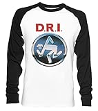 New Artwork D.R.I Unisex Baseball T-Shirt Langarm Herren Damen Weiß Schw
