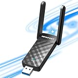NEWFAST 1800 Mbit/s WLAN Stick für PC,Leistungsstarker WiFi Adapter mit 2x5dBi High Gain Antennas,Dual-Band (5GHz/2.4GHz) WLAN Stick丨USB 3.0丨WPA3-Encryption丨MU-MIMO丨WLAN Adapter Only for Windows 11/10