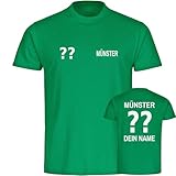 multifanshop Herren T-Shirt - Münster - Trikot mit Namen und Nummer - Druck weiß - Männer Größe XXL grü