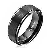 JEROOT Titan Magnetischer Ringe, 8mm Schwarz Magnetring Herren Damen, Therapeutischer Magnetische Rings Polierter Lifestyle-Ring Starker Magnet (3500 Gauss)
