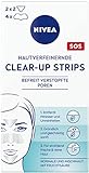 NIVEA hautverfeinernde Clear-Up Strips (6 Stück), Reinigungs-Strips für das Gesicht mit Fruchtsäure, entfernen Mitesser und U
